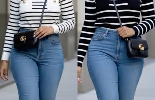 Elegant stripes Cardi + Denim Outfits